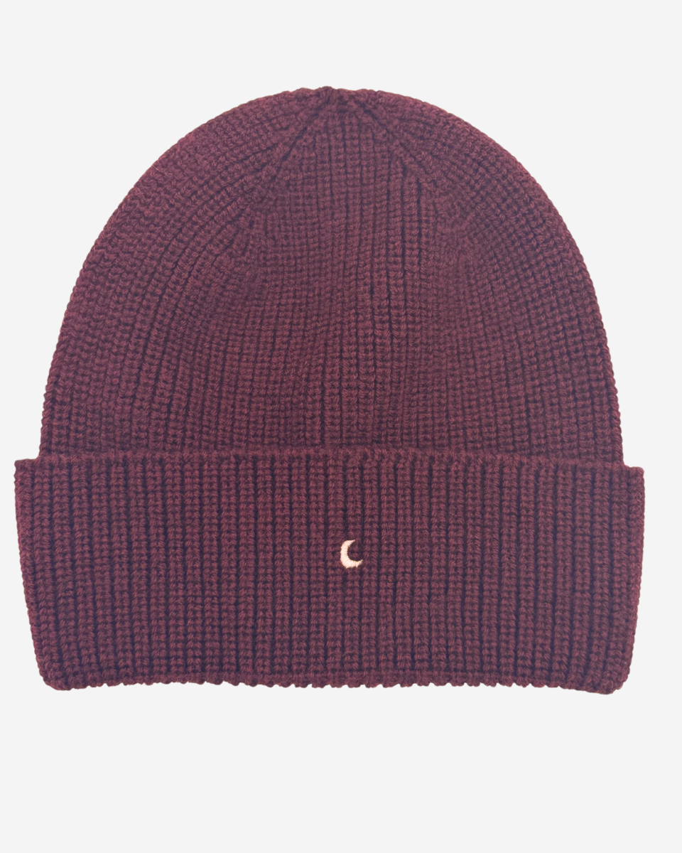 burgundy moon BEANIE wool