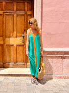 GIULIA dress green and orange