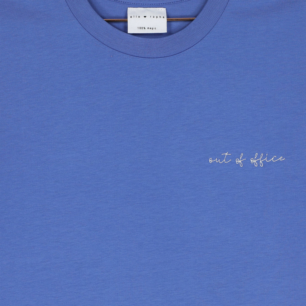 t-shirt little OUT OF OFFICE blue